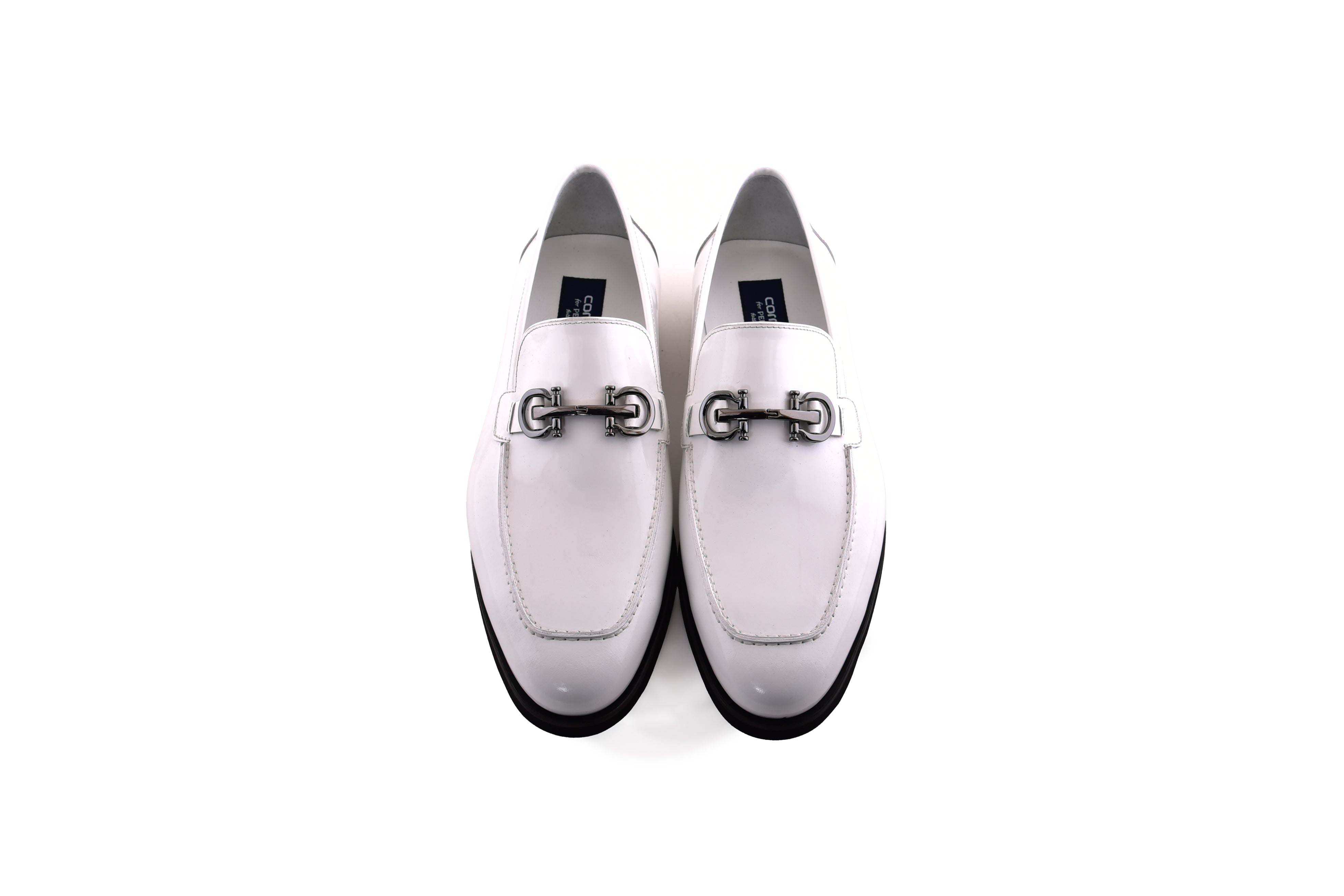C0001209-7249 loafer with silver buckle-White