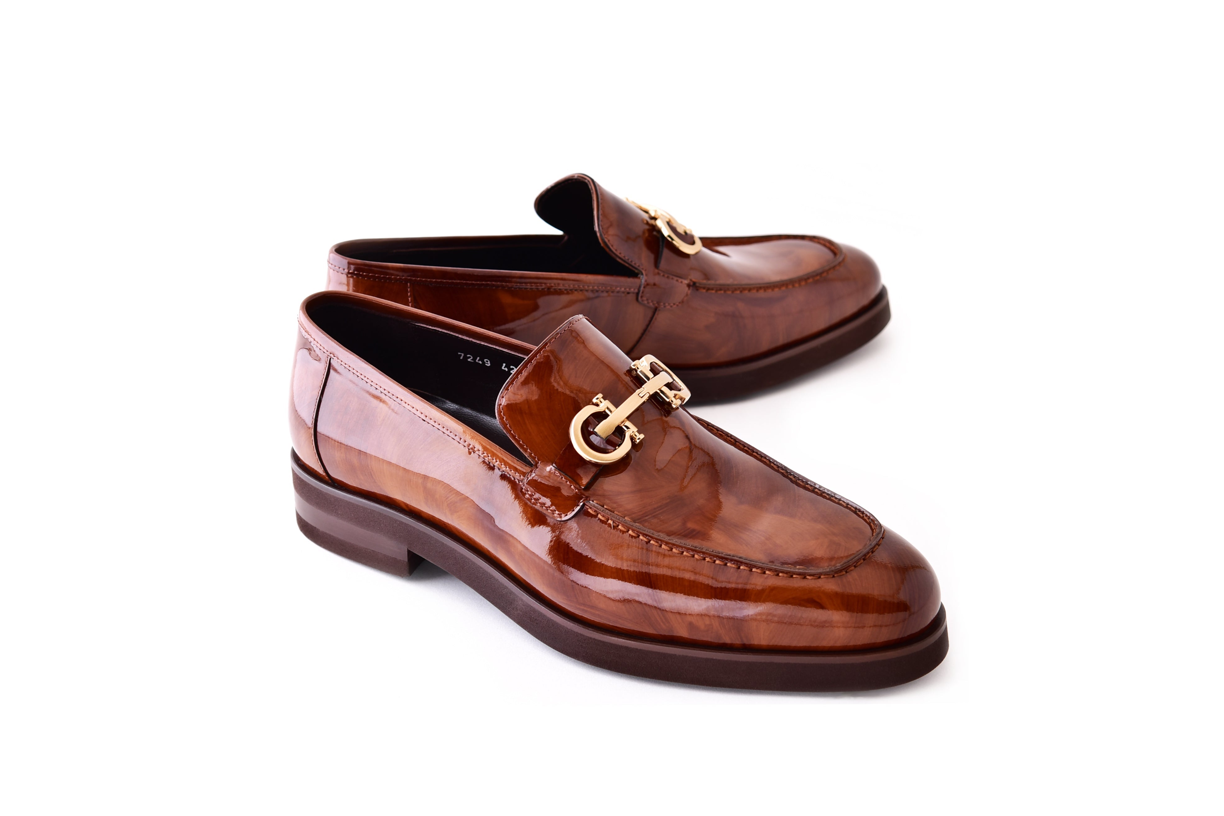 C0001208-7249 loafer with gold buckle-Marble Tan