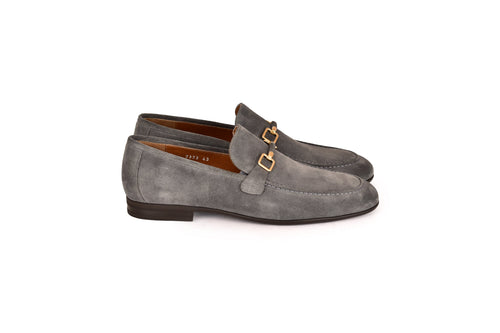 C000205-7373S Soft suede Buckle Loafer-Grey
