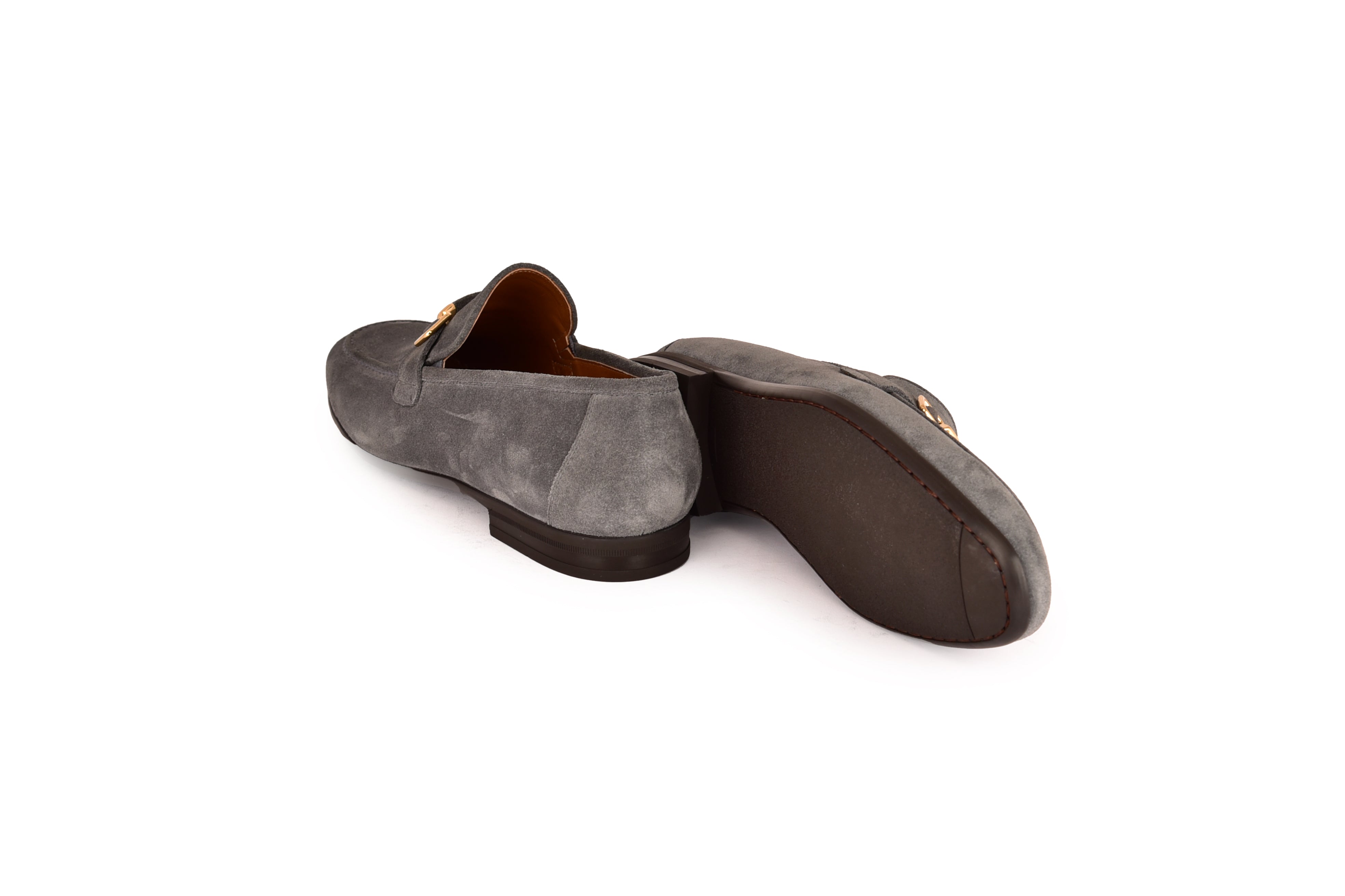 C000205-7373S Soft suede Buckle Loafer-Grey