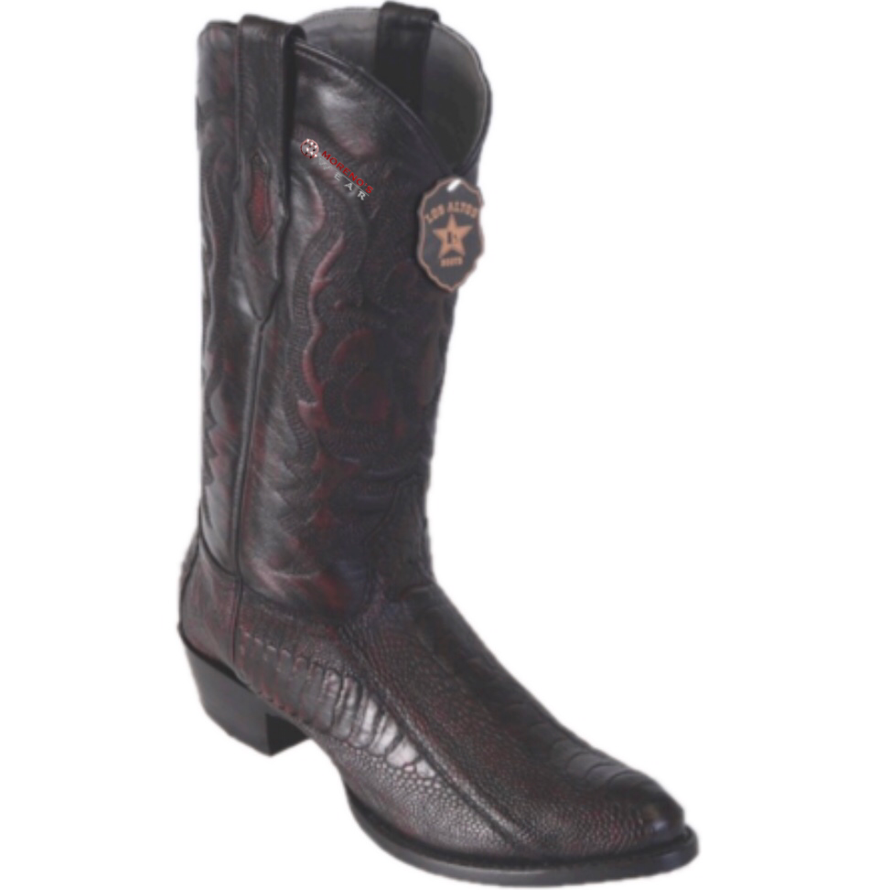 Men's Los Altos Ostrich Leg Boots Medium Round Toe