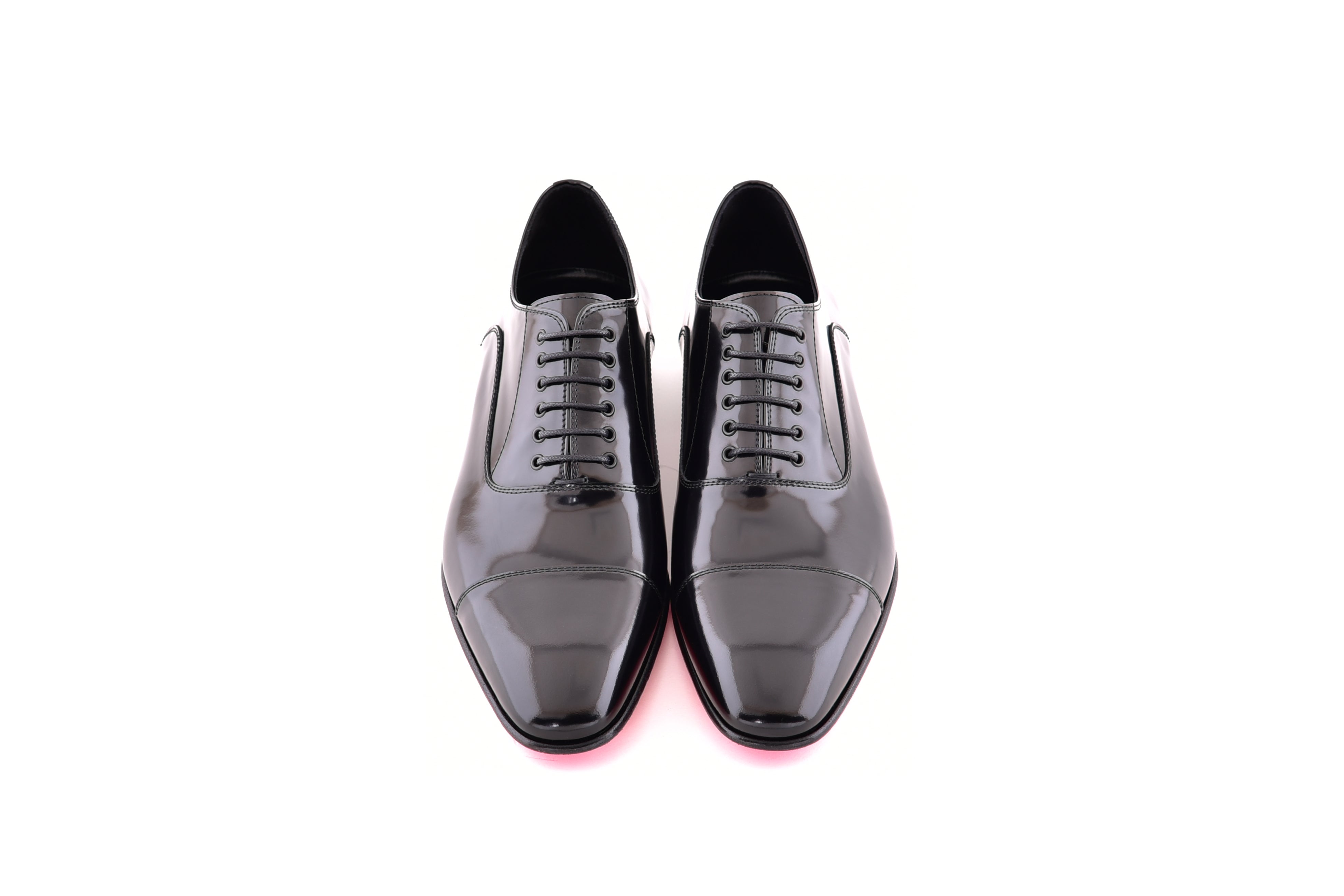 C0001100-7645 Cap toe lace up-Black Luxe leather