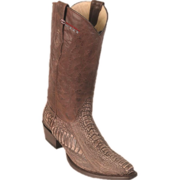 Men's Los Altos Ostrich Leg Boots Snip Toe (Round Toe Style)