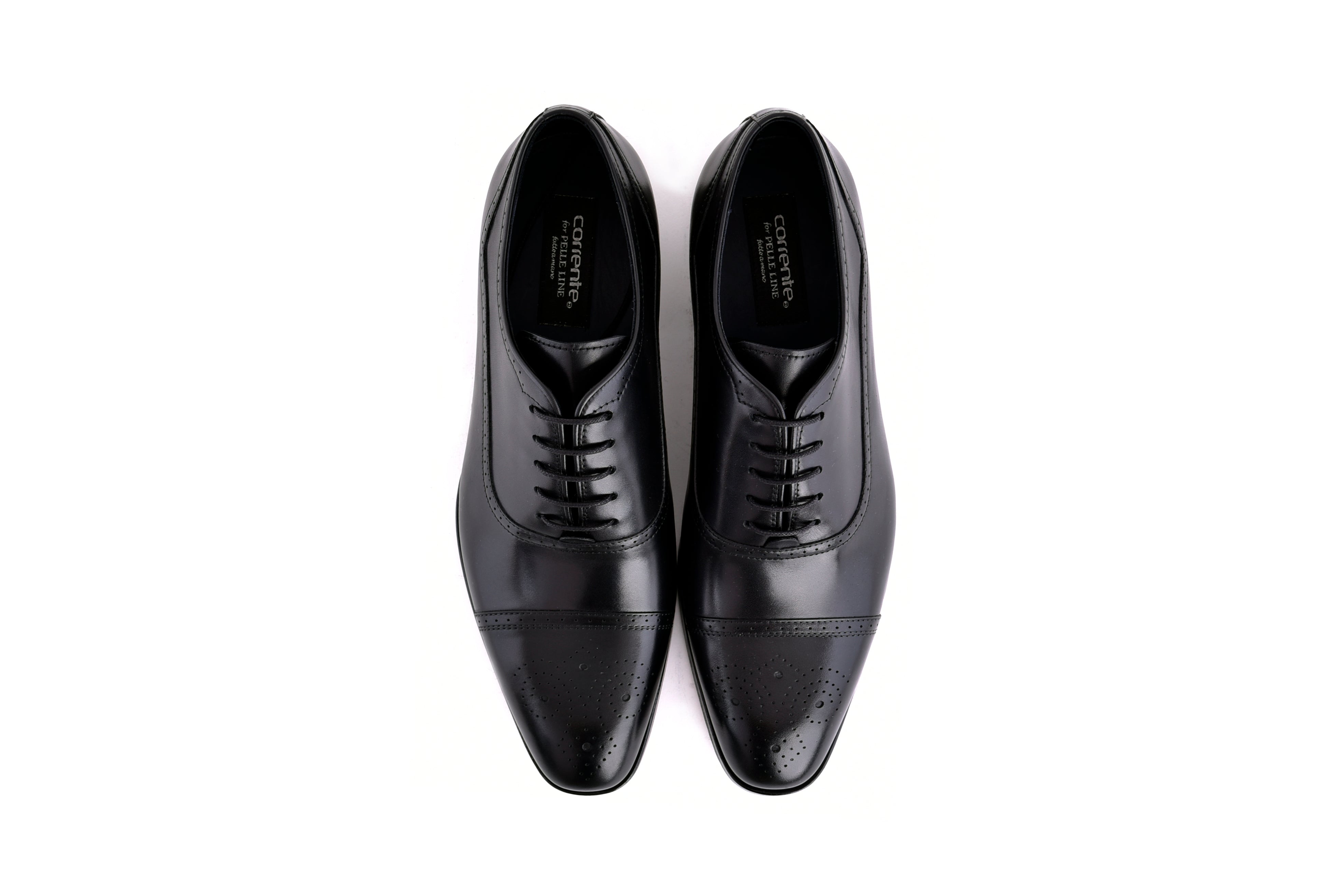 C0001104-7960 Perforated Cap toe lace up- Black