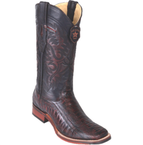 Men’s Los Altos Ostrich Leg Boots Wide Square Toe (Rubber Sole)