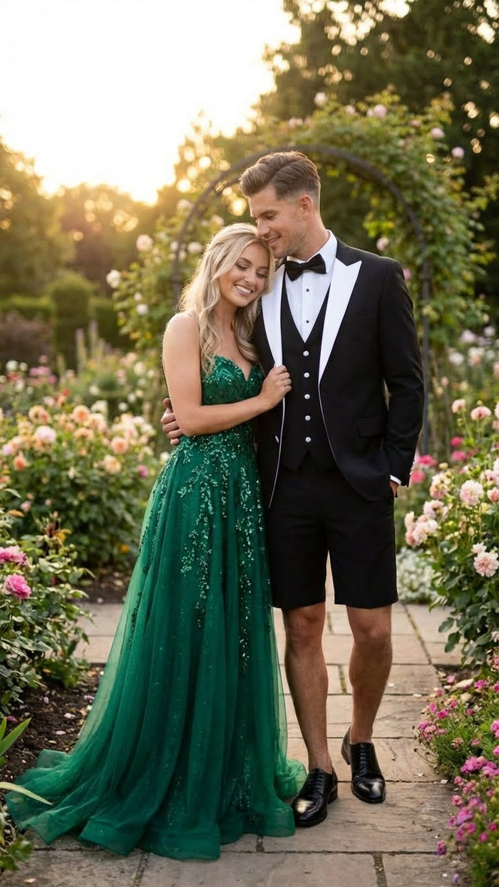 Men’s Black and White Tuxedo Shorts Suit – Modern Formal Tuxedo with Pants for Wedding, Party and Special Events