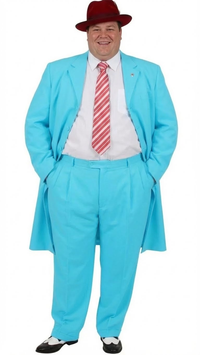Men’s Sky Blue Long Zoot Suit - Classic 2-Piece Vintage Fashion Set with Long Coat and Pants + Vest in light Blue Color by USA Men's Outlet – SuitUSA