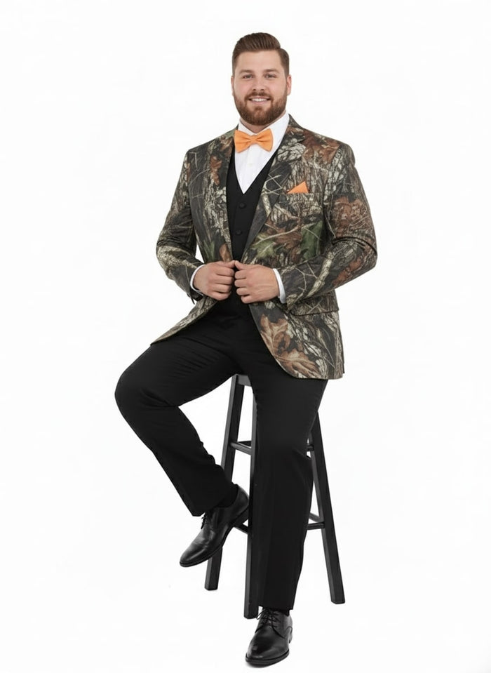 Mens Camo Sport Jacket - Camouflage Blazer - Camo Sport Coat in Green and Brown Color by USA Men's Outlet