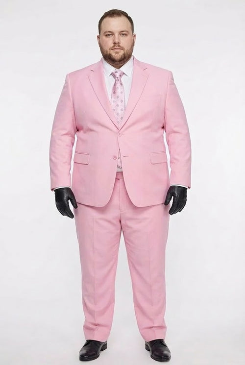 Men’s Pink Two-Piece Suit - Classic Fit Formal Jacket and Tailored Pants by USA Men's Outlet