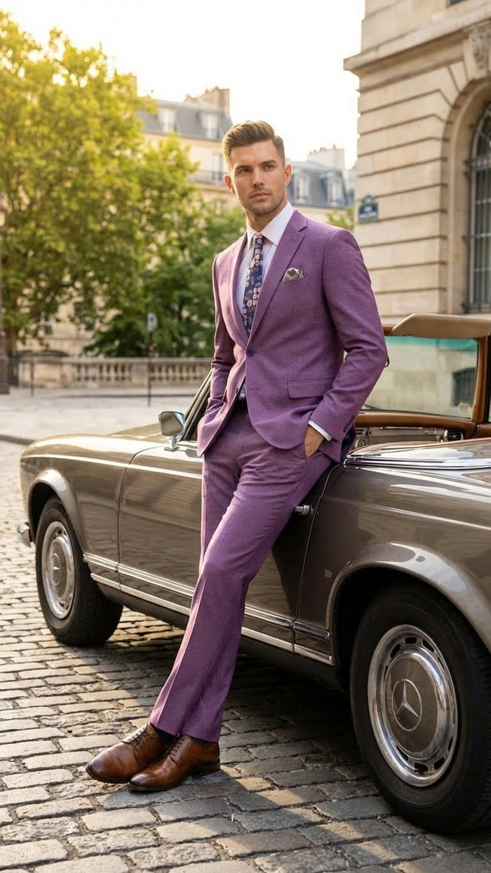 Men’s Light Purple Suit Blazer and Suit Jacket Mauve - Formal Wedding & Party Wear Coat for Business Prom and Church - USA Men's Outlet