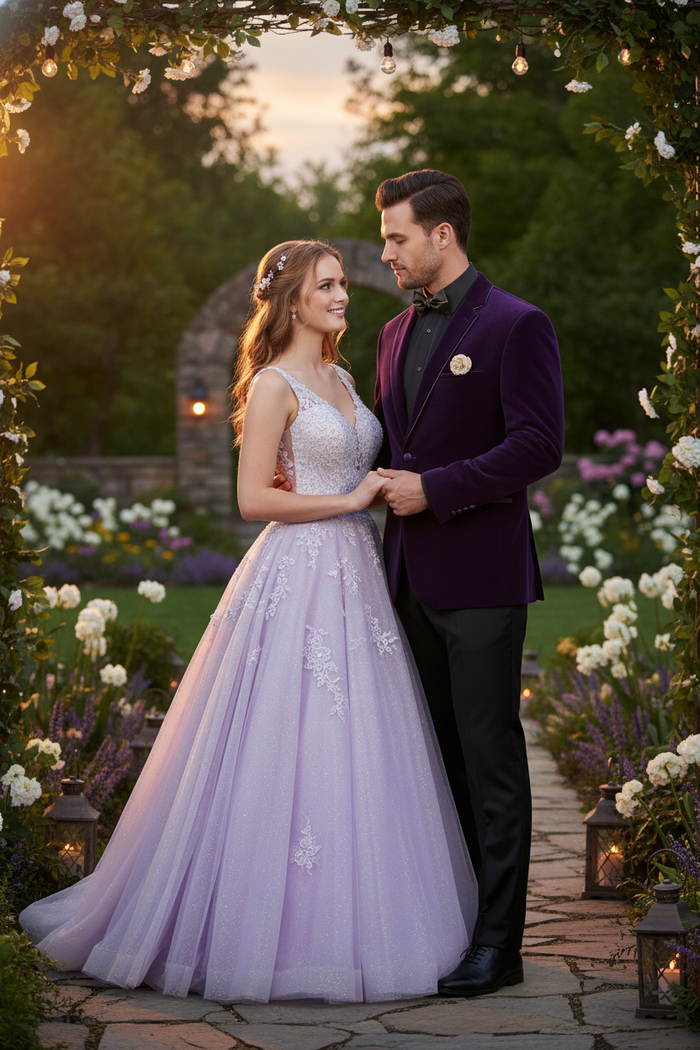 Men’s Purple Velvet Blazer - Luxury Slim Fit Formal Jacket with Black Satin Trim Tuxedo Dinner Jacket by USA Men's Outlet