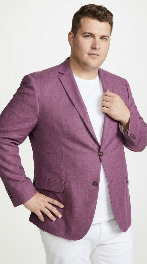 Men’s Berry Mauve Blazer – Classic 2-Button Wedding, Business and Smart-Casual Sport Coat in light purple lavender color