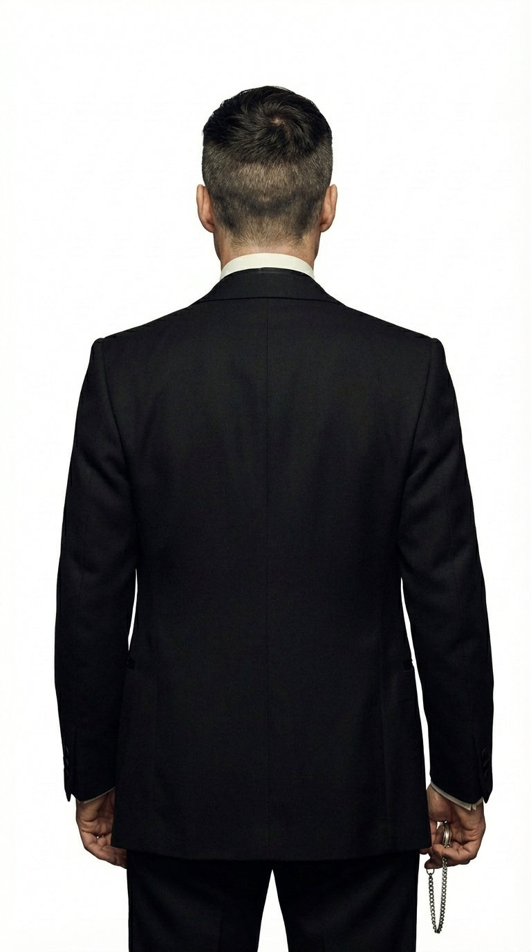 Mens Black Tuxedo Blazer – Peaky Blinders Thomas Shelby Inspired Classic Formal Blazer for Men Vintage British Style Jacket