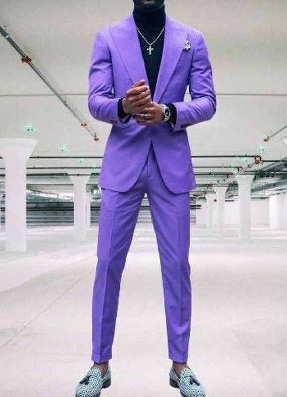 Men's Suits Formal Fashion Purple Vintage 2 Piece Suits Wedding Groom Suits Peak Lapel Slim Fit Suits Men Classic Suits - Etsy | Prom suits for men, Purple prom suit, Prom outfits for guys Lavender Prom Suit