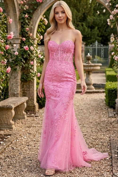 Amelia Couture 7024 Sweetheart Mesh Corset Mermaid Prom Dress