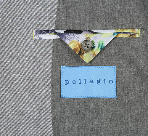 Half Canvas Slim Fit Blazer in Gray by Pellagioin