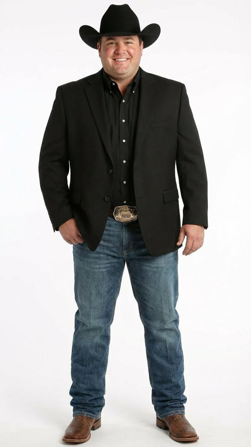 Men’s Black Western Blazer Jacket, Classic Cowboy Style Sport Coat for Casual Formal Wear with Jeans