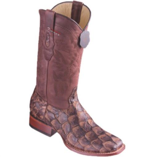 Men's Los Altos Matte Pirarucu Fish Boots Wide Square Toe