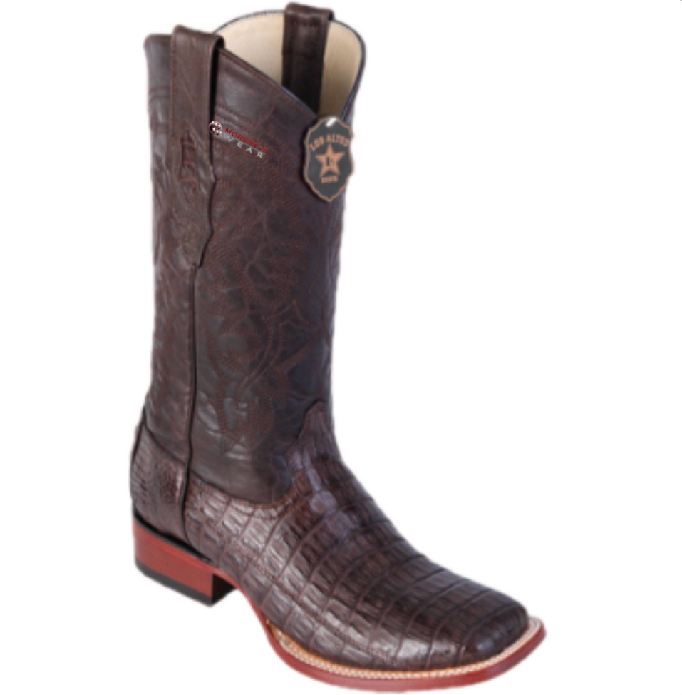 Men's Los Altos Glossy Caiman Belly Boots Wide Square Toe