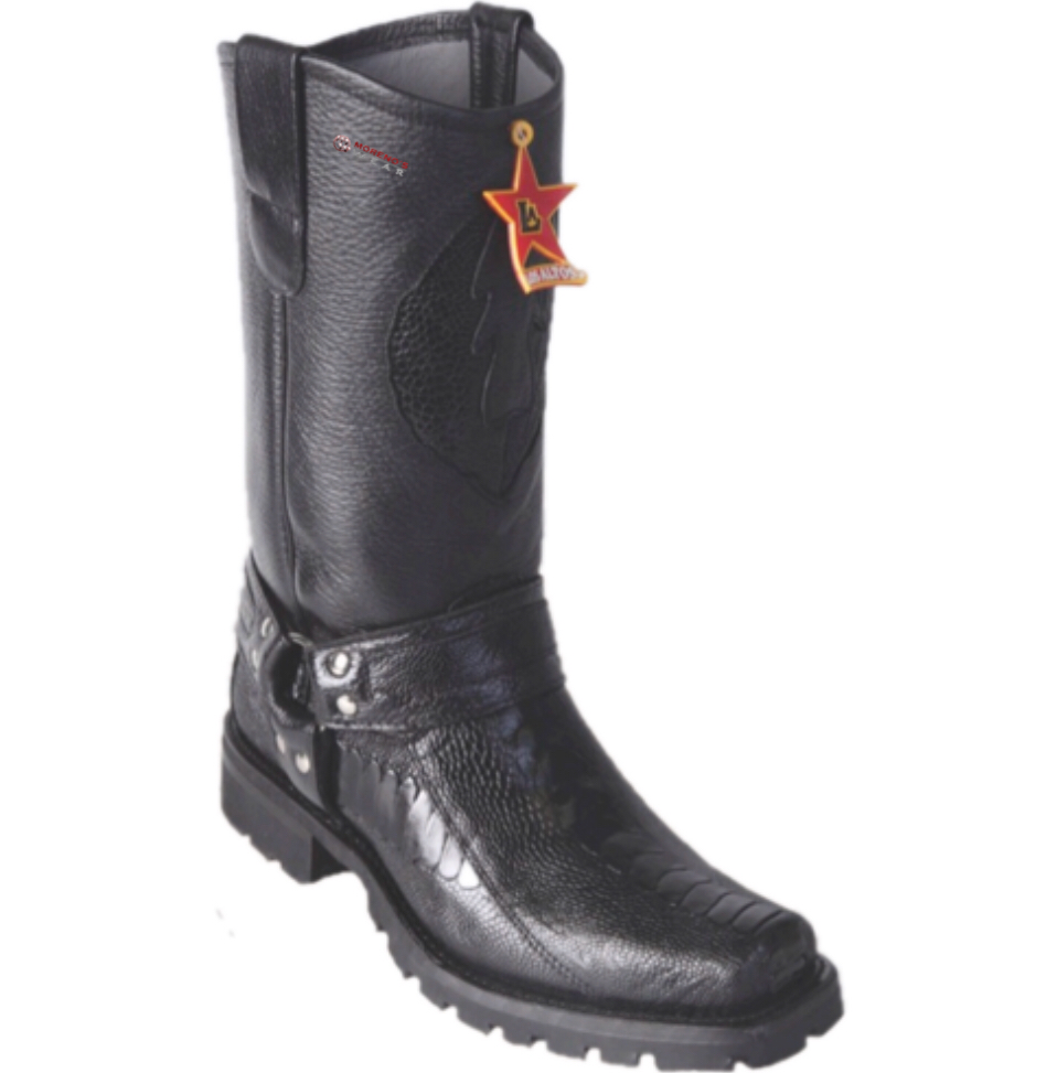 Men’s Los Altos Ostrich Leg Biker Boots