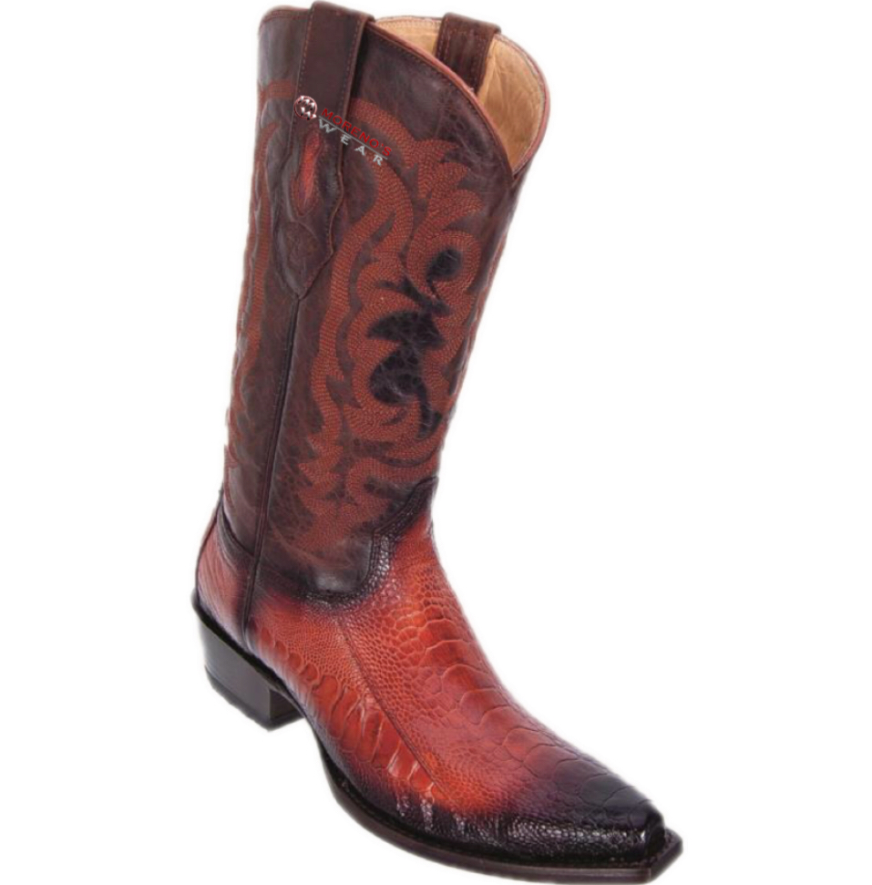 Men's Los Altos Ostrich Leg Boots Snip Toe (Square Toe Style)