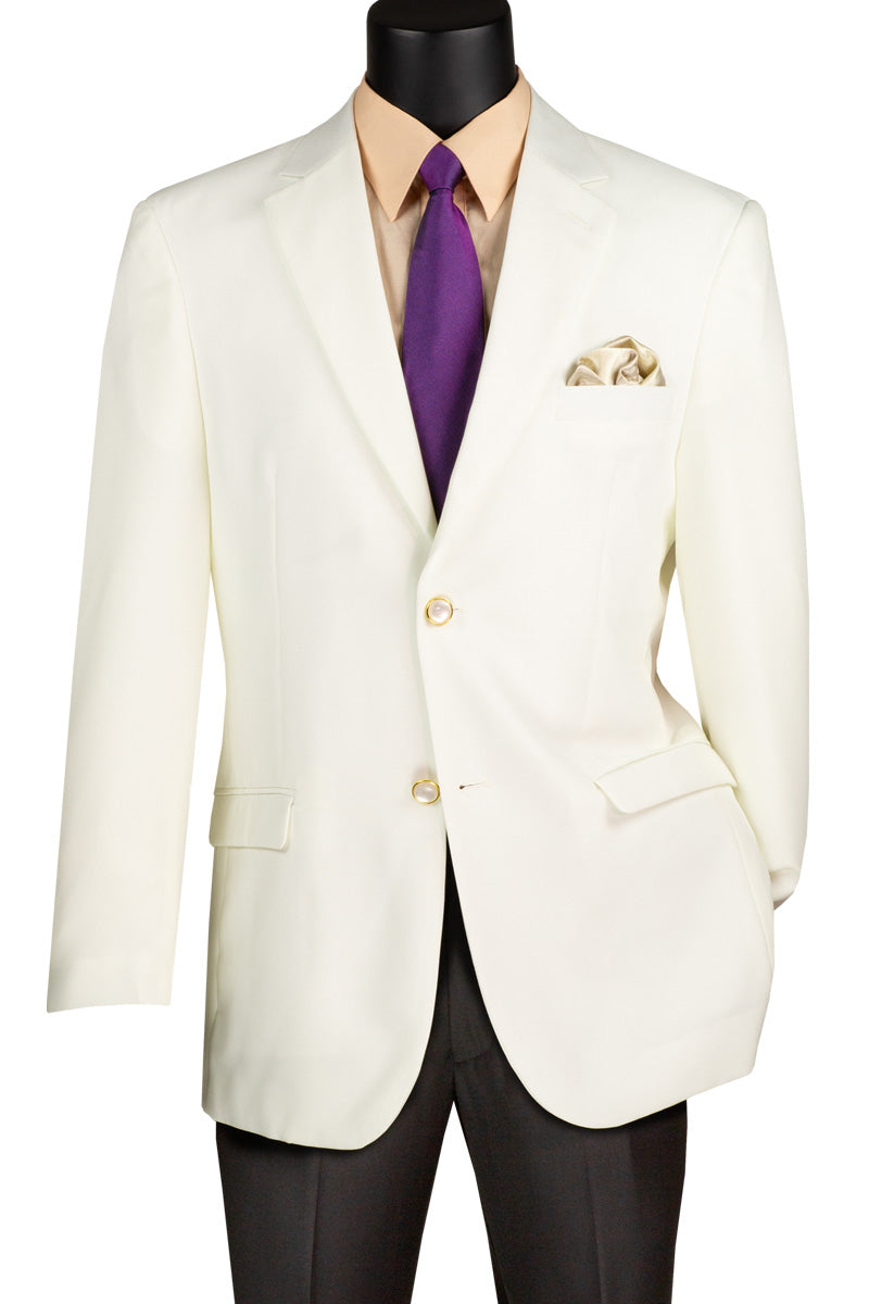 Mens Ivory Poplin Sport Coat in Classic Fit