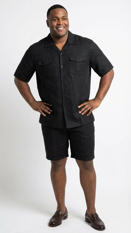 Men’s Black Walking Suit with Short - Classic Leisure and Casual Outfit USA Men's Outlet