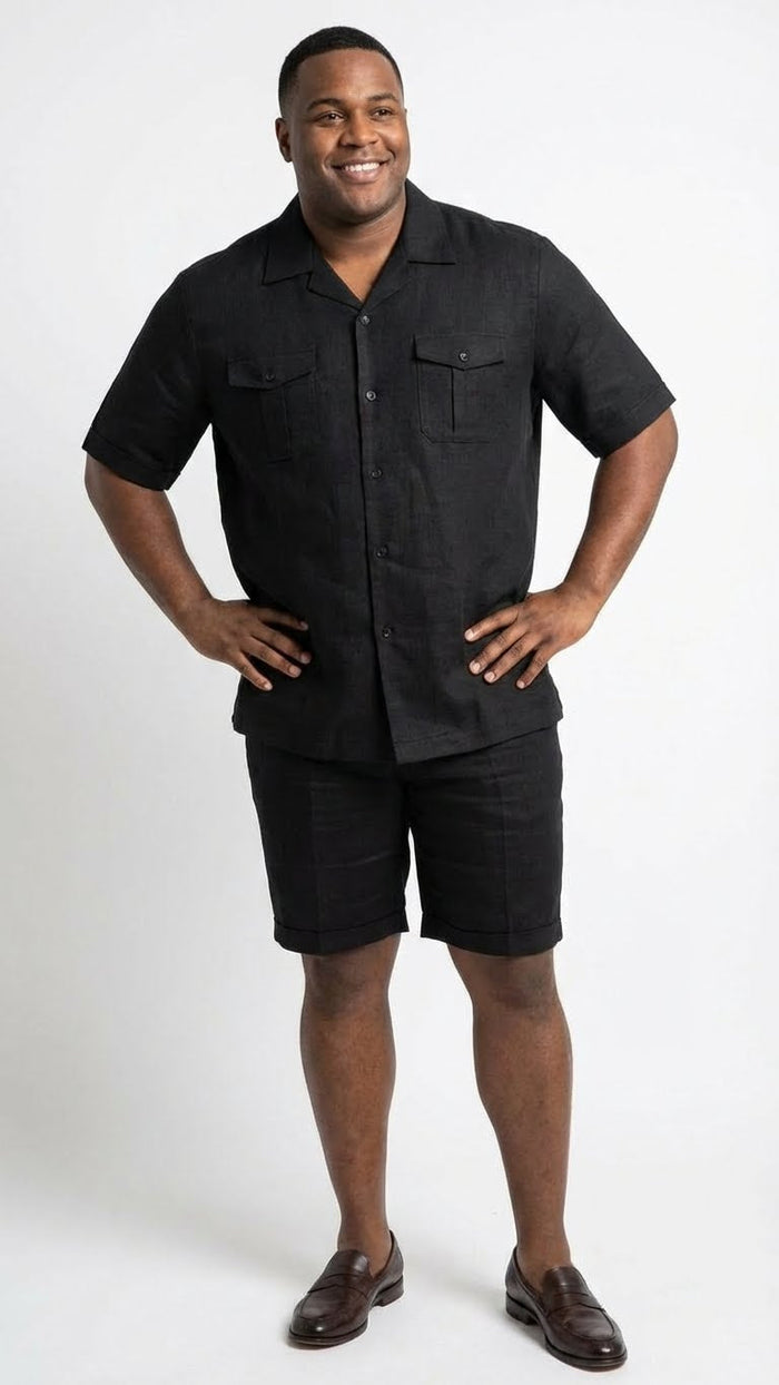 Men’s Black Walking Suit with Short - Classic Leisure and Casual Outfit USA Men's Outlet
