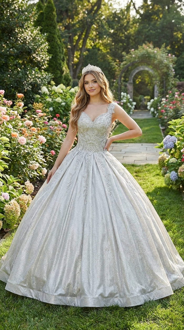 Quinceanera Dress Ball Gown Off The Shoulder Glitter & Plus Size LK178