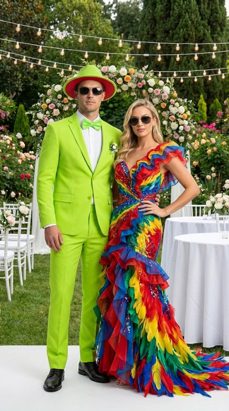 Men’s Neon Green Suit – Bright Lime Green Fashion Suit for Prom, Party, Stage Performance and Statement Formal Wear