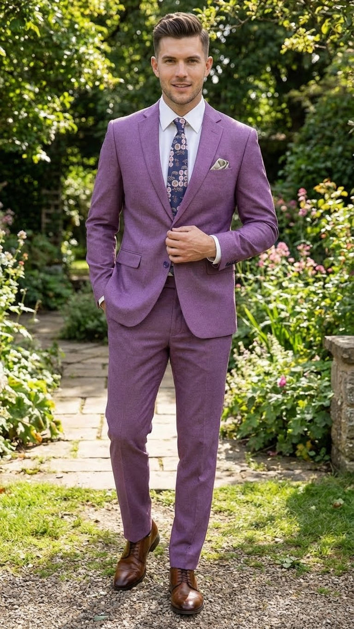 Men’s Light Purple Suit Blazer and Suit Jacket Mauve - Formal Wedding & Party Wear Coat for Business Prom and Church - USA Men's Outlet