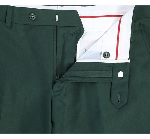 Mens Basic Two Button Classic Fit Suit with Optional Vest in Hunter Green