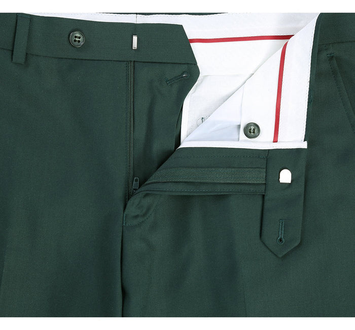 Mens Basic Two Button Classic Fit Suit with Optional Vest in Hunter Green