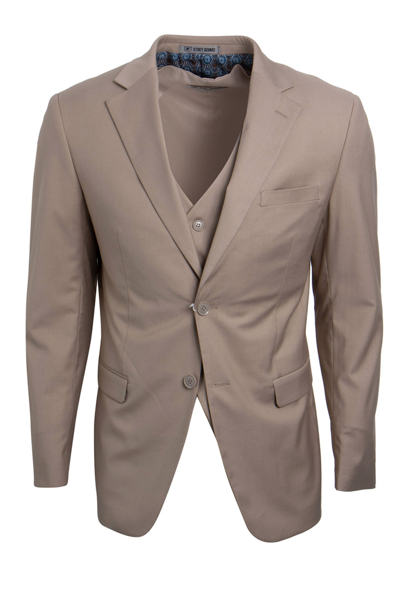 Men's tan Stacy Adams 2-btn Vested Classic Fit Suit
