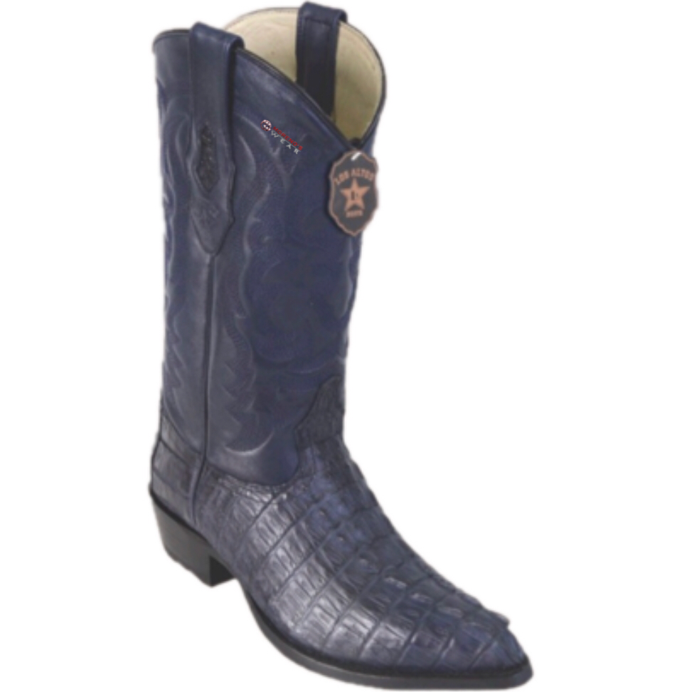 Men’s Los Altos Caiman Tail Boots J Toe (Red/Gray/Navy)