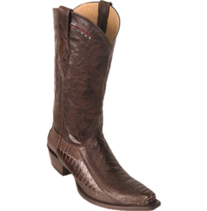 Men's Los Altos Ostrich Leg Boots Snip Toe (Round Toe Style)