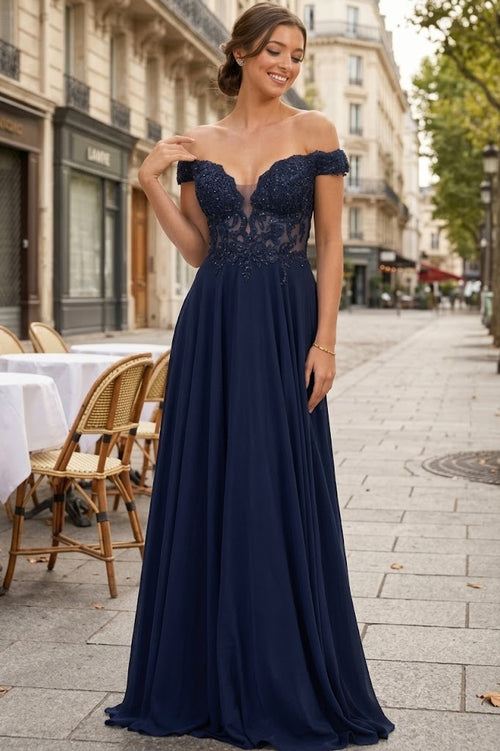 May Queen MQ1714 Bridesmaid Dresses in Chiffon Off Shoulder Plus Size