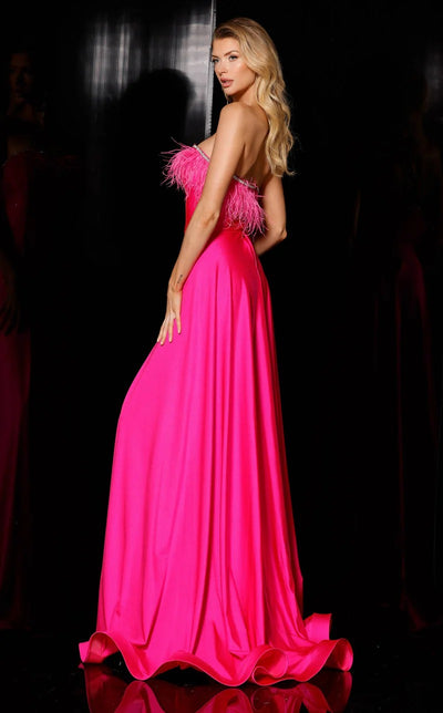 Jessica Angel JA953 Strapless Fitted Feather Prom Jersey Dress