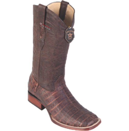 Men's Los Altos Greasy Caiman Belly Boots Wide Square Toe