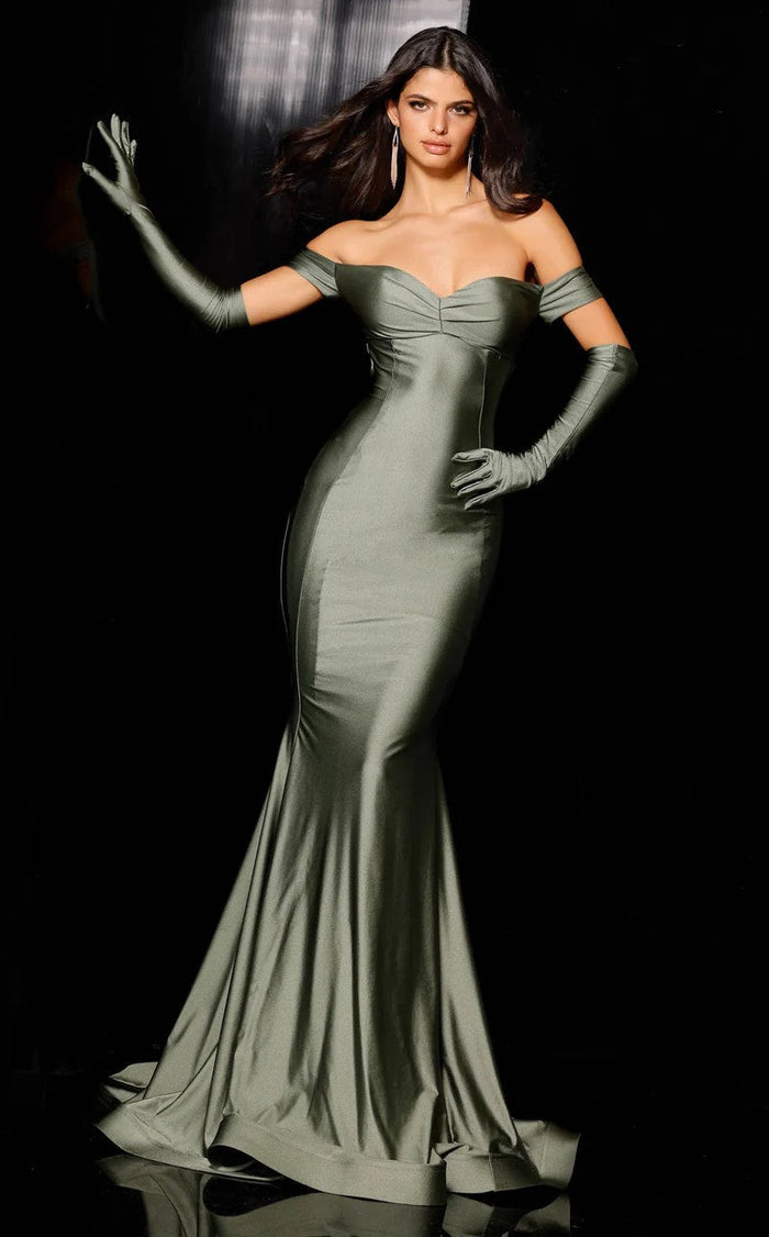 Jessica Angel JA977 Off-Shoulder Sweetheart Fitted Cutout Ruched Jersey Dress