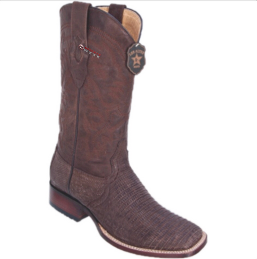 Men's Los Altos Teju Sanded Lizard Boots Wide Square Toe