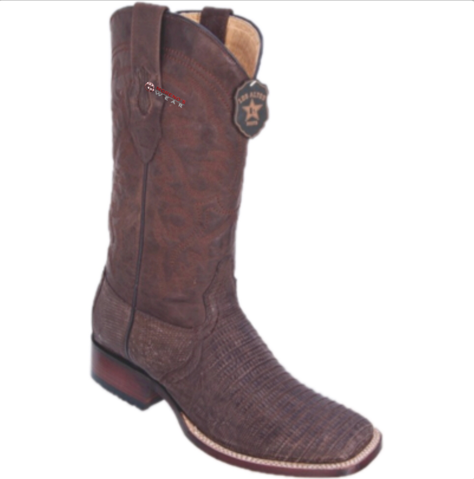 Men's Los Altos Teju Sanded Lizard Boots Wide Square Toe