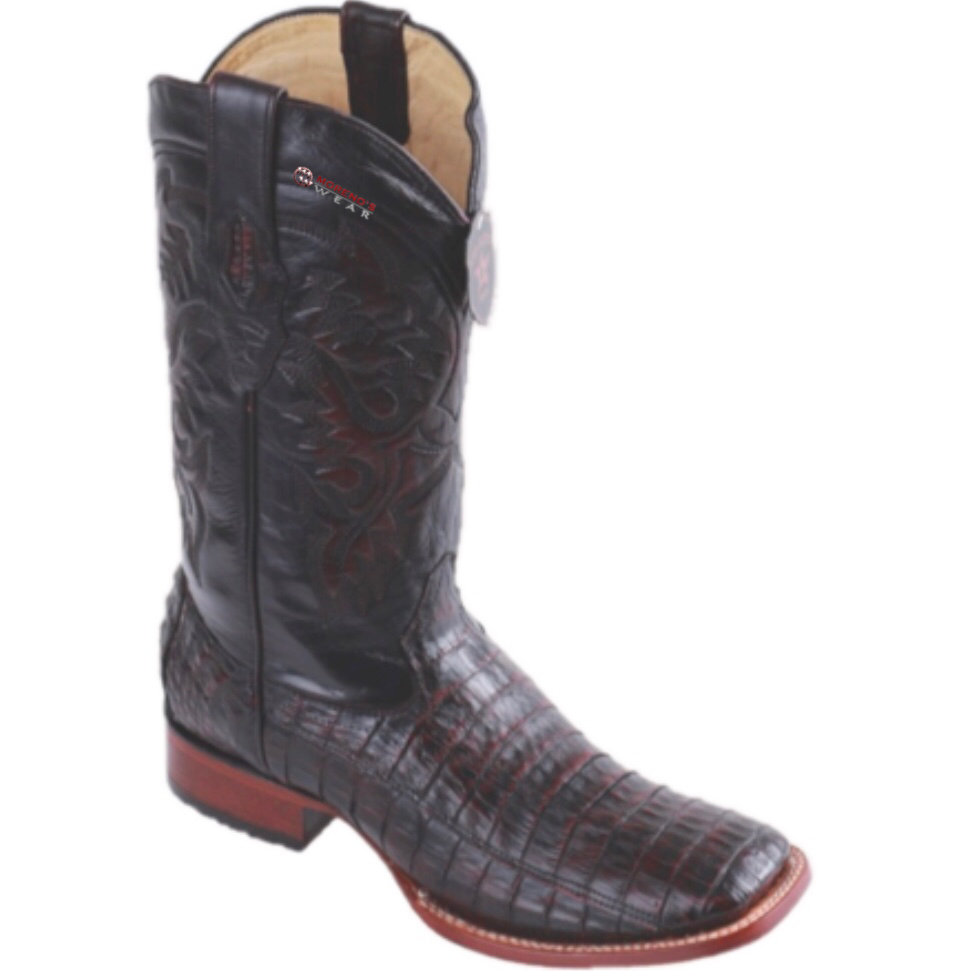 Men's Los Altos Caiman Belly (Pieced Vamp) Boots Wide Square Toe