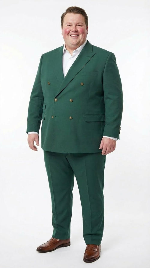 Vitali Brand Men’s Emerald Green Double Breasted Suit - Modern Fit Side Vented by USA Men's Outlet