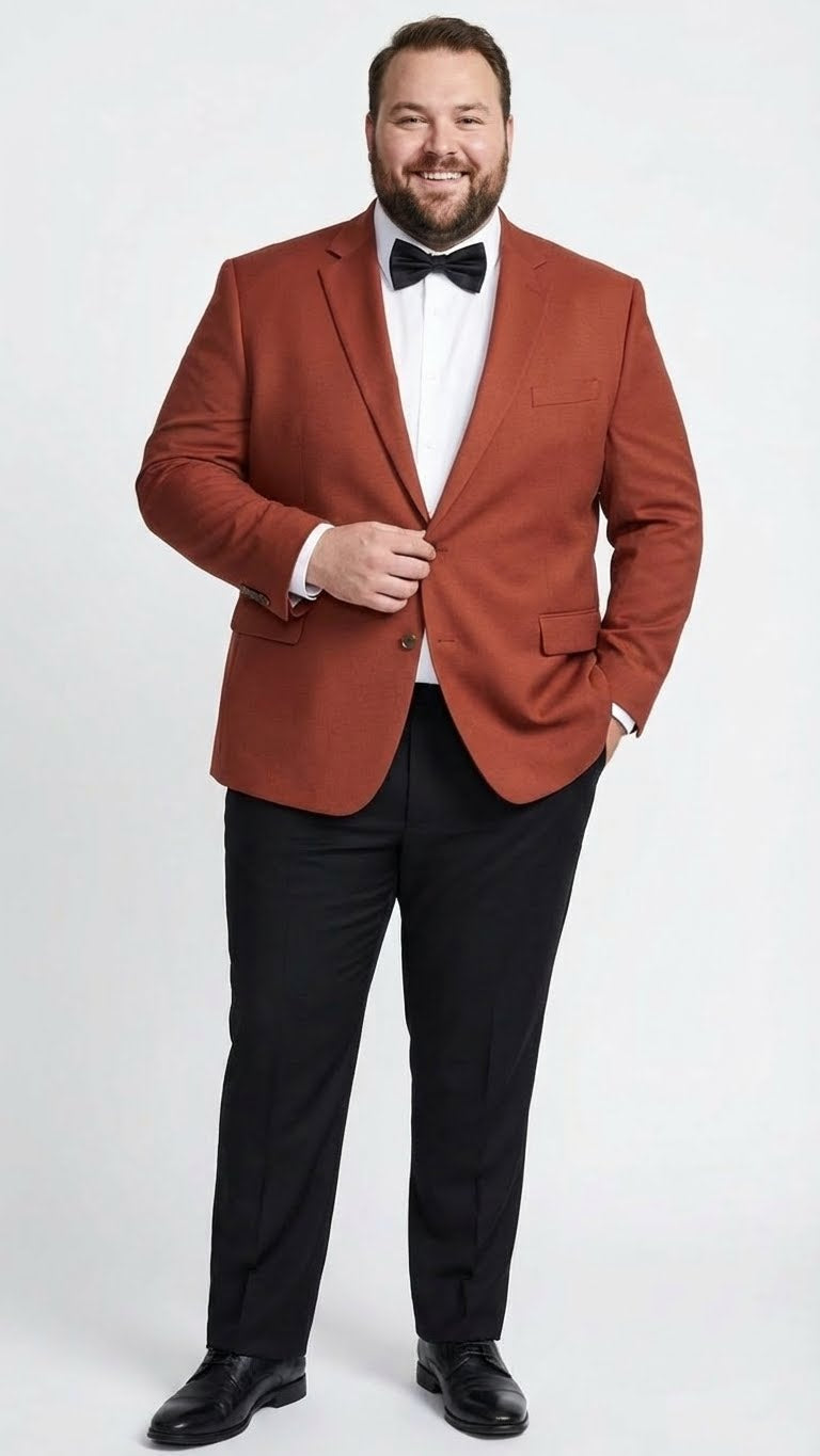 Men’s Brick Copper Rust Color Blazer - Slim Fit Formal and Party Wear Jacket in Burnt Orange Sport Coat USA Men's Outlet