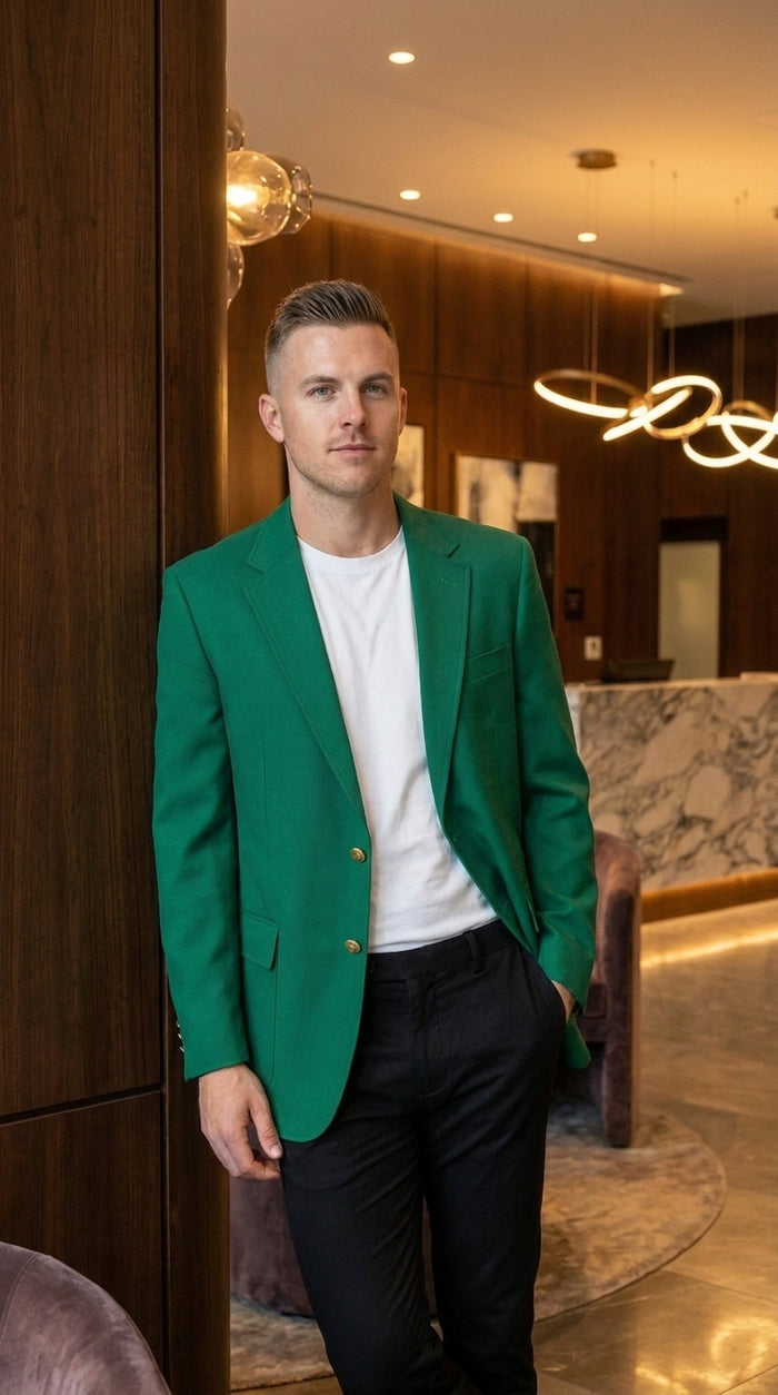 Men’s Kelly Green Blazer with Black Pants – Church, Business and Formal (Copy)