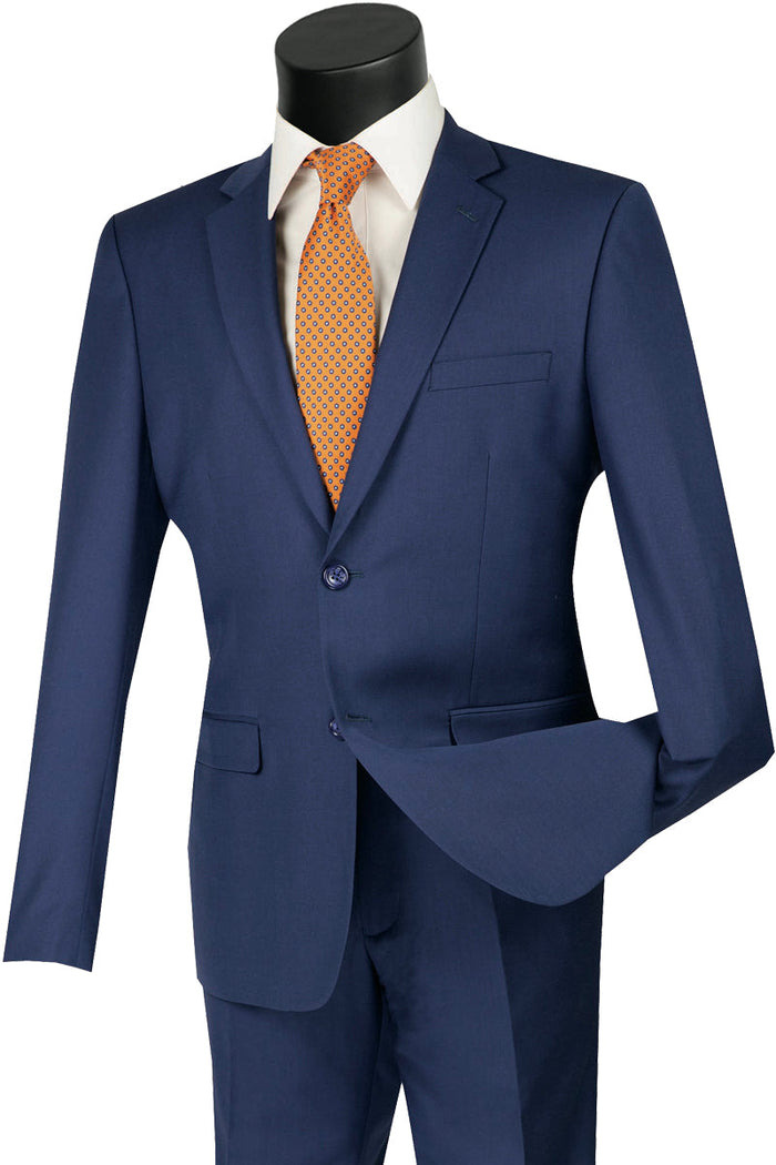 Mens Slim Fit Wool Feel Suit in Grey by Vinci