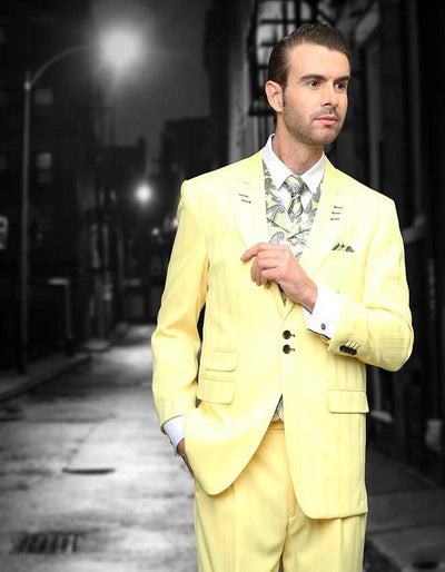 White and shop yellow prom suit