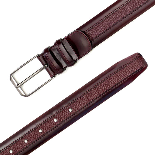 Mezlan Leather & Deerskin Belt - Luxury Italian Crafted