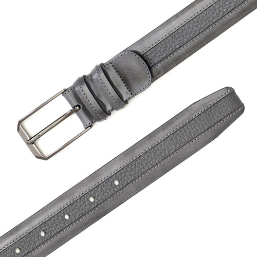 Mezlan Leather & Deerskin Belt - Luxury Italian Crafted